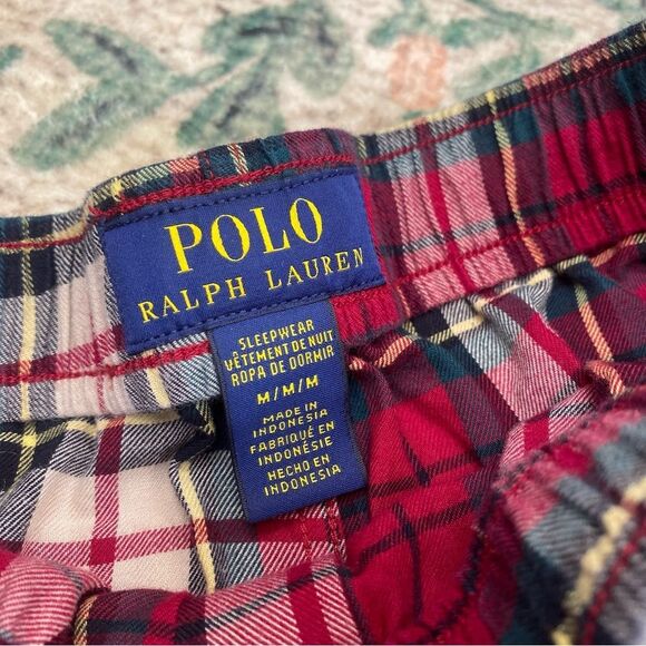 Polo Ralph Lauren Men's Plaid Flannel Pajama Set Size Medium red plaid cotton - Picture 10 of 13